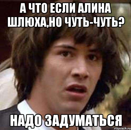 а что если алина шлюха,но чуть-чуть? надо задуматься, Мем А что если (Киану Ривз)