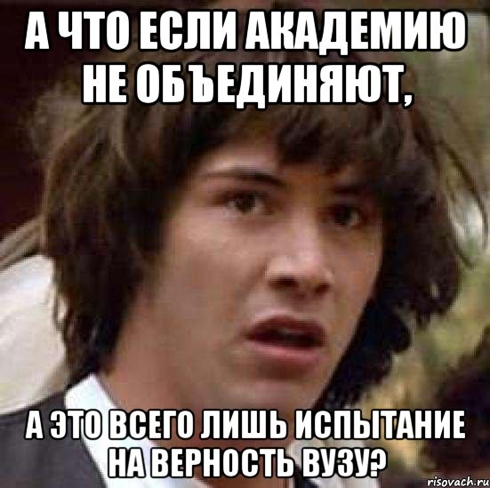 а что если академию не объединяют, а это всего лишь испытание на верность вузу?, Мем А что если (Киану Ривз)