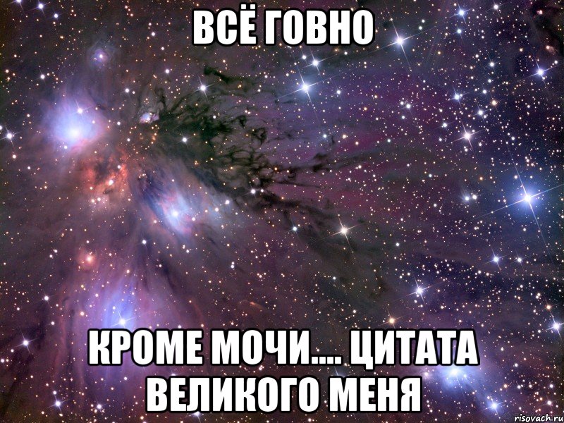 всё говно кроме мочи.... цитата великого меня, Мем Космос