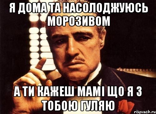 я дома та насолоджуюсь морозивом а ти кажеш мамі що я з тобою гуляю, Мем крестный отец