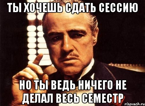 ты хочешь сдать сессию но ты ведь ничего не делал весь семестр, Мем крестный отец