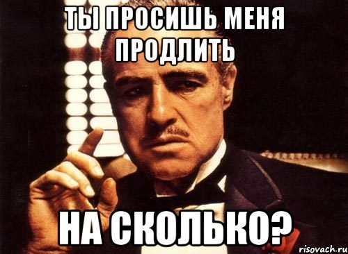 ты просишь меня продлить на сколько?, Мем крестный отец