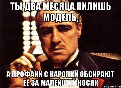 ты два месяца пилишь модель, а профаки с каропки обсирают её за малейший косяк, Мем крестный отец