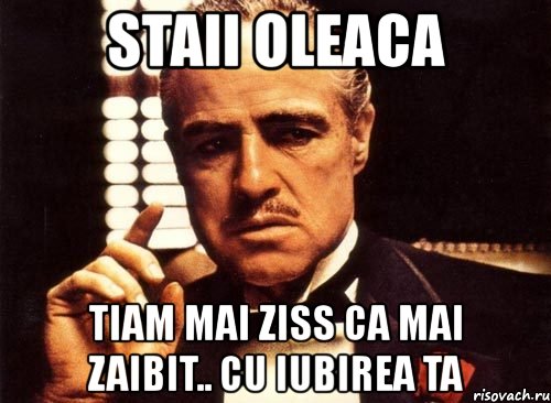 staii oleaca tiam mai ziss ca mai zaibit.. cu iubirea ta, Мем крестный отец