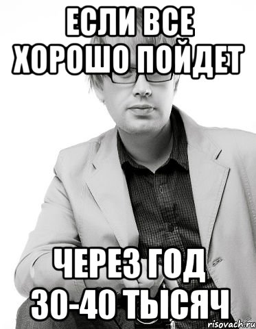 если все хорошо пойдет через год 30-40 тысяч