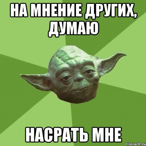 на мнение других, думаю насрать мне