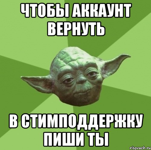 чтобы аккаунт вернуть в стимподдержку пиши ты