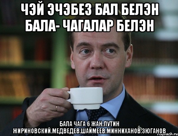 чэй эчэбез бал белэн бала- чагалар белэн бала чага 6 жан.путин жириновский.медведев.шаймеев.минниханов.зюганов, Мем Медведев спок бро