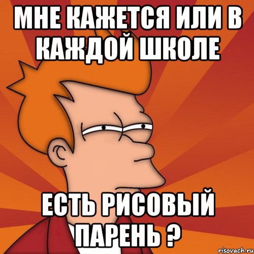 мне кажется или в каждой школе есть рисовый парень ?, Мем Мне кажется или (Фрай Футурама)