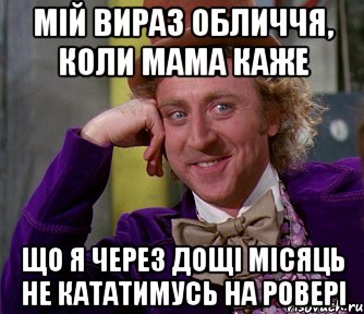 мій вираз обличчя, коли мама каже що я через дощі місяць не кататимусь на ровері, Мем мое лицо