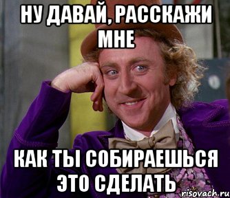 ну давай, расскажи мне как ты собираешься это сделать