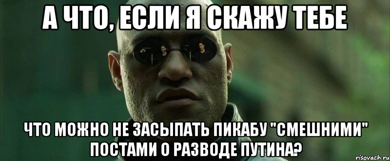 а что, если я скажу тебе что можно не засыпать пикабу "смешними" постами о разводе путина?