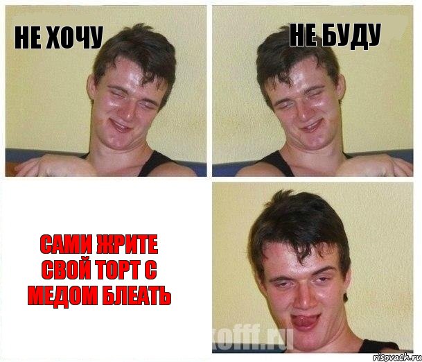 не хочу не буду сами жрите свой торт с медом блеать, Комикс Не хочу (10 guy)