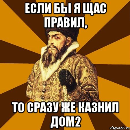 если бы я щас правил, то сразу же казнил дом2, Мем Не царское это дело