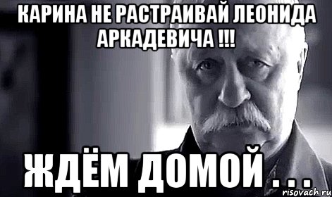 карина не растраивай леонида аркадевича !!! ждём домой . . ., Мем Не огорчай Леонида Аркадьевича