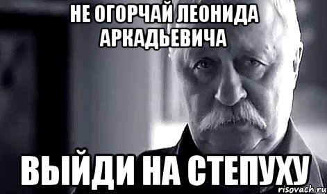 не огорчай леонида аркадьевича выйди на степуху, Мем Не огорчай Леонида Аркадьевича