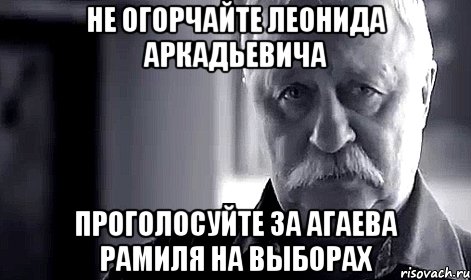 не огорчайте леонида аркадьевича проголосуйте за агаева рамиля на выборах, Мем Не огорчай Леонида Аркадьевича