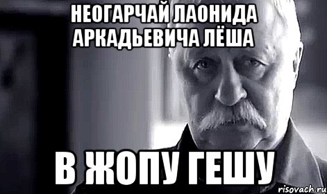 неогарчай лаонида аркадьевича лёша в жопу гешу, Мем Не огорчай Леонида Аркадьевича