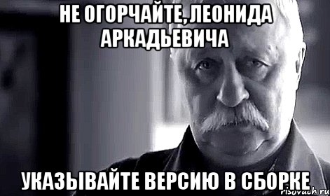 не огорчайте, леонида аркадьевича указывайте версию в сборке, Мем Не огорчай Леонида Аркадьевича