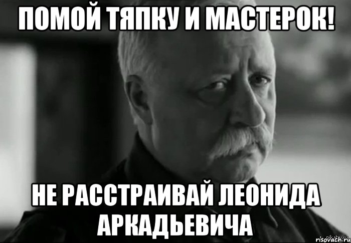 помой тяпку и мастерок! не расстраивай леонида аркадьевича, Мем Не расстраивай Леонида Аркадьевича