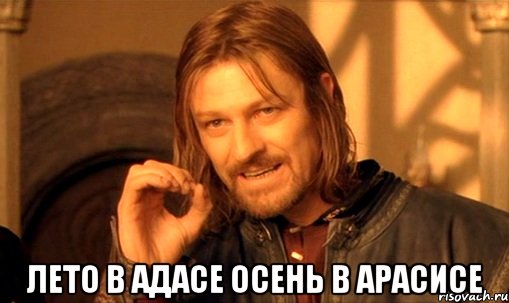  лето в адасе осень в арасисе, Мем Нельзя просто так взять и (Боромир мем)