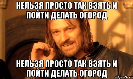 нельзя просто так взять и пойти делать огород нельзя просто так взять и пойти делать огород, Мем Нельзя просто так взять и (Боромир мем)
