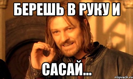 берешь в руку и сасай..., Мем Нельзя просто так взять и (Боромир мем)