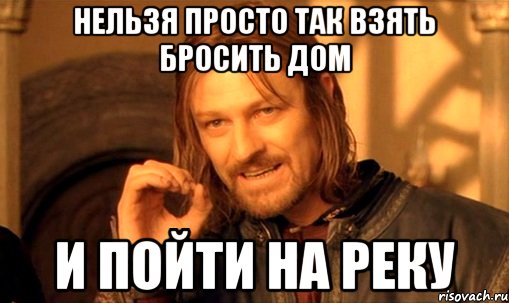 нельзя просто так взять бросить дом и пойти на реку, Мем Нельзя просто так взять и (Боромир мем)