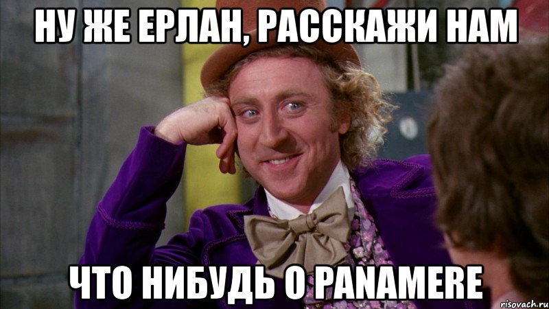 ну же ерлан, расскажи нам что нибудь о panamere, Мем Ну давай расскажи (Вилли Вонка)