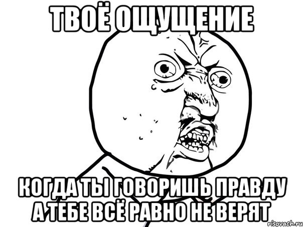 твоё ощущение когда ты говоришь правду а тебе всё равно не верят, Мем Ну почему (белый фон)