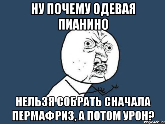 ну почему одевая пианино нельзя собрать сначала пермафриз, а потом урон?, Мем Ну почему