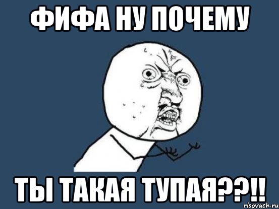 фифа ну почему ты такая тупая??!!, Мем Ну почему