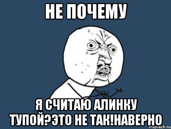 не почему я считаю алинку тупой?это не так!наверно, Мем Ну почему