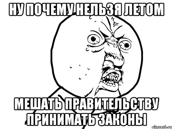 ну почему нельзя летом мешать правительству принимать законы, Мем Ну почему (белый фон)