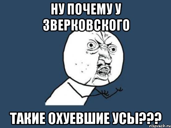 ну почему у зверковского такие охуевшие усы???, Мем Ну почему