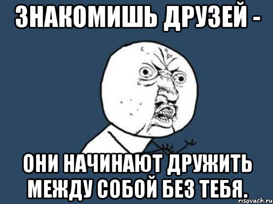 знакомишь друзей - они начинают дружить между собой без тебя., Мем Ну почему