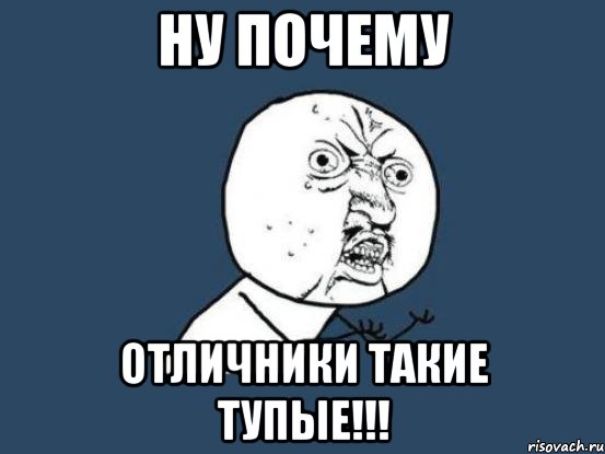 ну почему отличники такие тупые!!!, Мем Ну почему