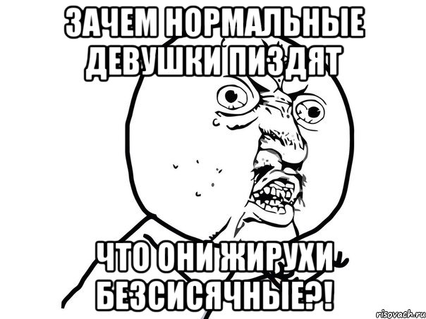 зачем нормальные девушки пиздят что они жирухи безсисячные?!, Мем Ну почему (белый фон)