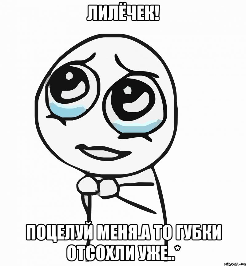 лилёчек! поцелуй меня.а то губки отсохли уже..*, Мем  ну пожалуйста (please)