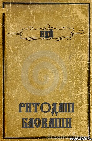 КУЙ РИТОДАШ БАСКАШИ, Комикс обложка книги