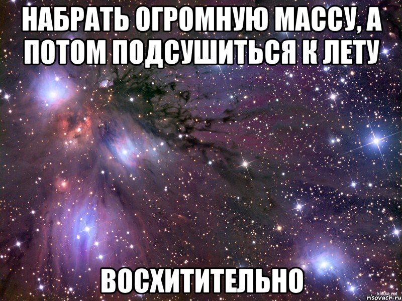 набрать огромную массу, а потом подсушиться к лету восхитительно, Мем Космос