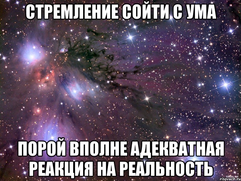 стремление сойти с ума порой вполне адекватная реакция на реальность, Мем Космос