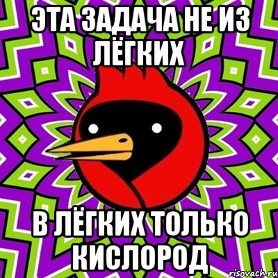 эта задача не из лёгких в лёгких только кислород, Мем Омская птица