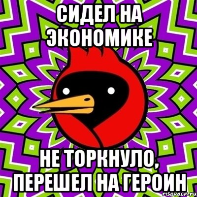 сидел на экономике не торкнуло, перешел на героин, Мем Омская птица