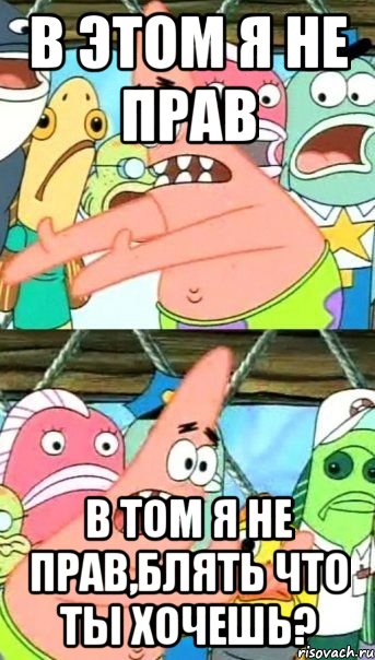 в этом я не прав в том я не прав,блять что ты хочешь?, Мем Патрик (берешь и делаешь)