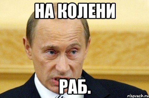 на колени раб., Мем путин