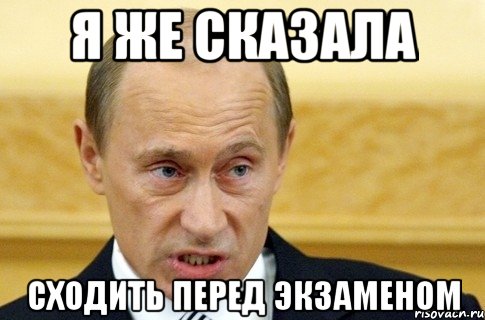 я же сказала сходить перед экзаменом, Мем путин