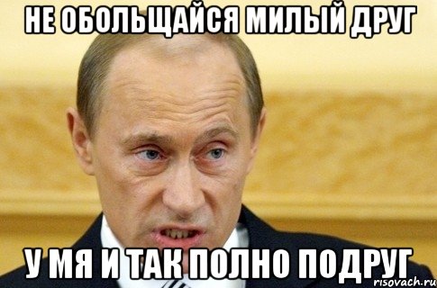 не обольщайся милый друг у мя и так полно подруг, Мем путин