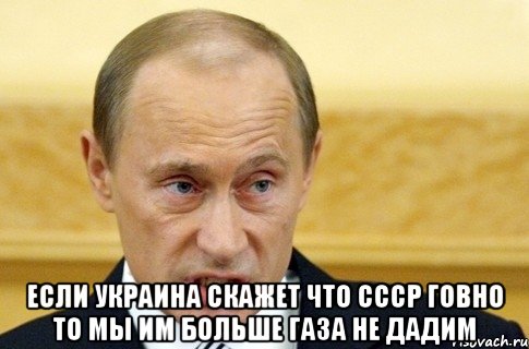  если украина скажет что ссср говно то мы им больше газа не дадим, Мем путин