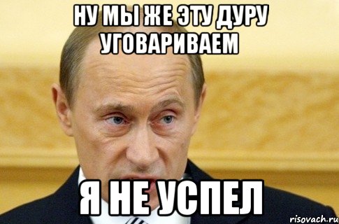 ну мы же эту дуру уговариваем я не успел, Мем путин